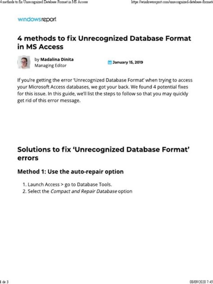 4 methods to fix Unrecognized Database Format in MS Access