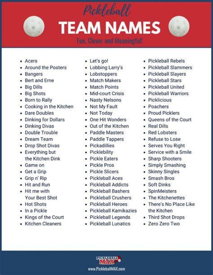 75 Pickleball Team Names that are Fun, Clever and Meaningful Team