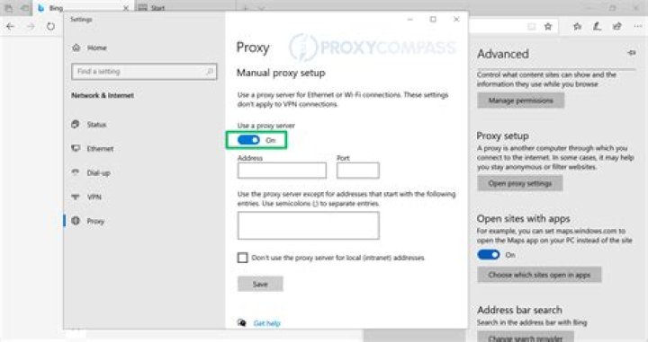 A Proxy settings search result A Proxy settings search 0x80073cfb microsoft store