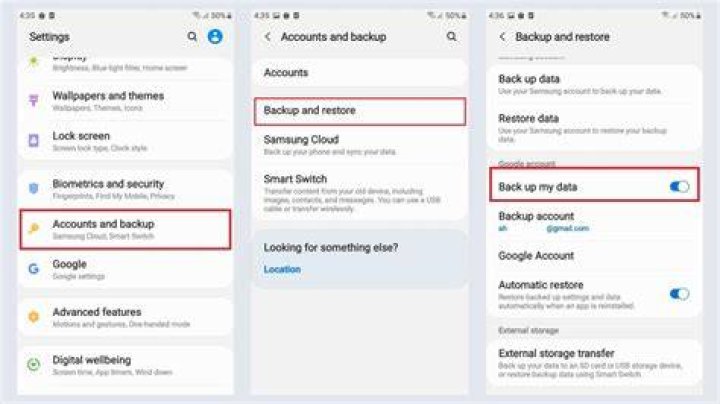 accounts and backup accounts and backup