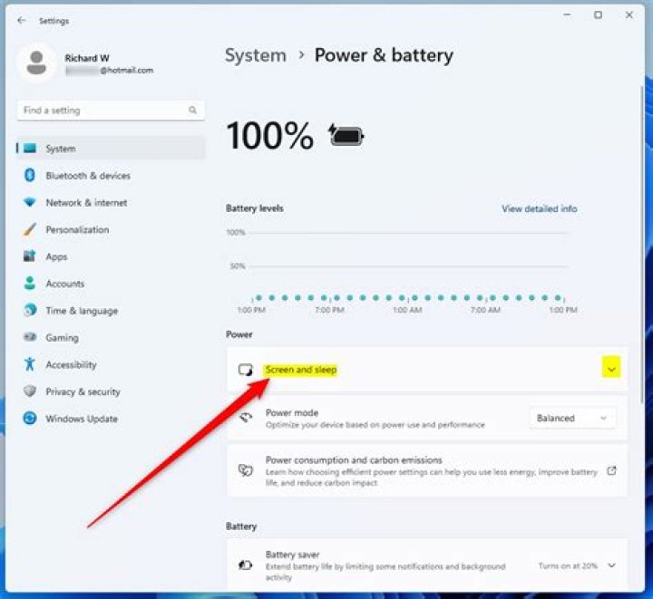 Adjust screen and sleep settings.