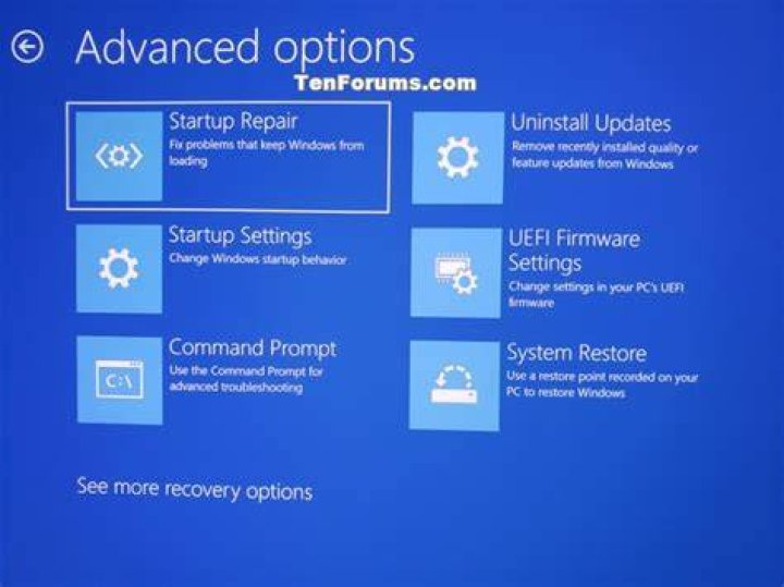 advanced startup windows 10