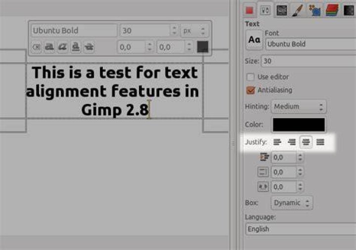 Align text in GIMP