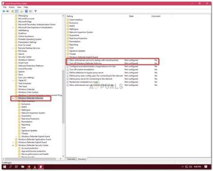 Allow antimalware service to startup with normal priority limited access