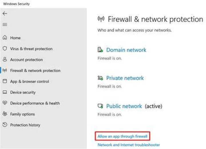 Allow app through Firewall