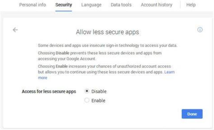 allow less secure