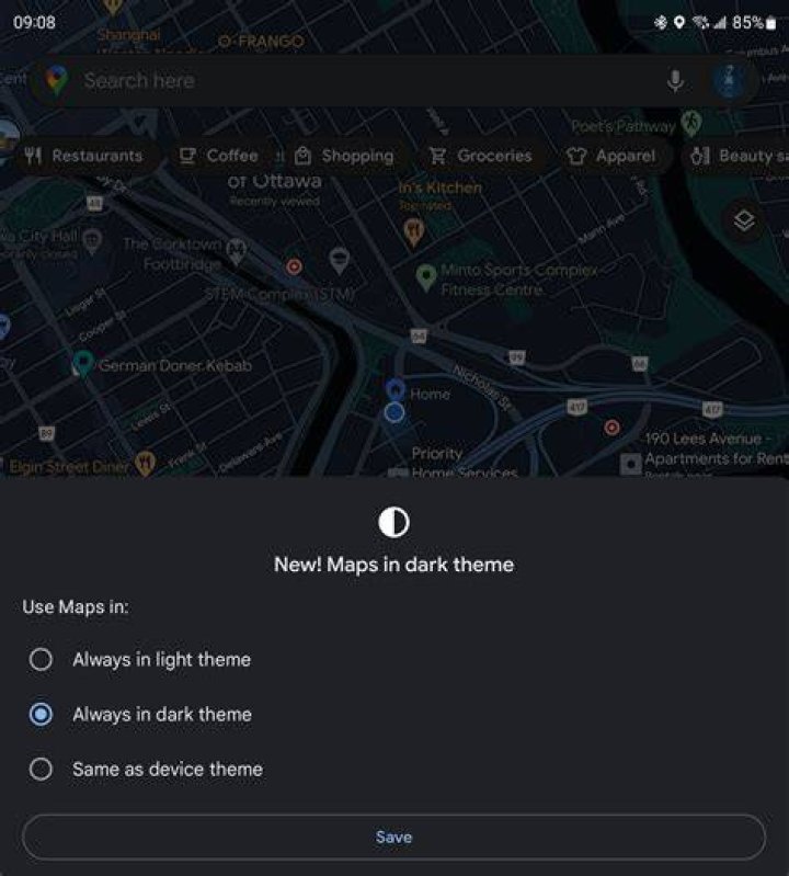 Android's spring feature rollout includes a Google Maps dark mode