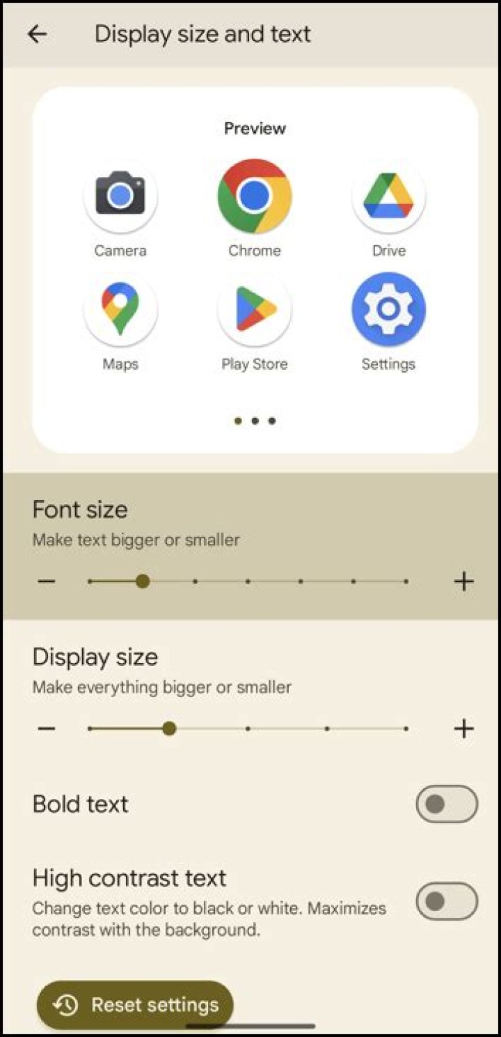 Android N display size Android display size settings menu