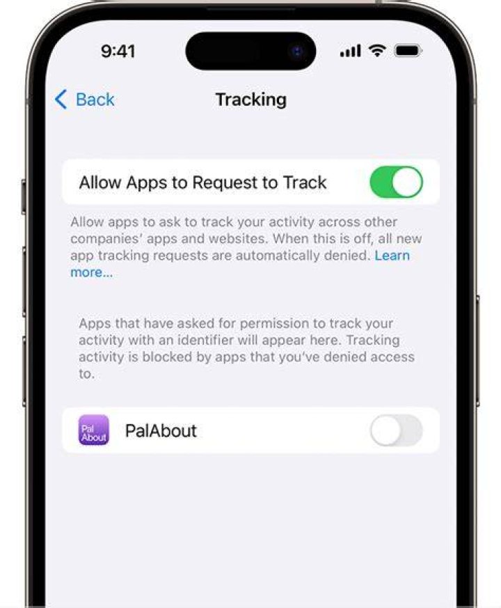 Apple App Tracking Transparency Screenshot Apple App Tracking Transparency Screenshot