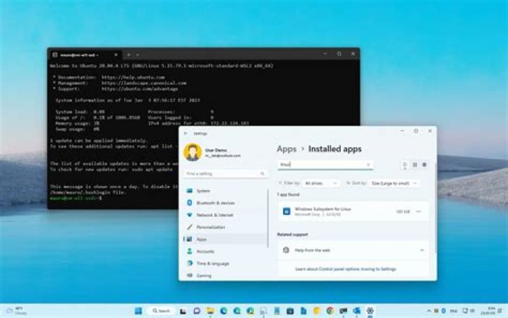 apps-features-section uninstall wsl windows 11