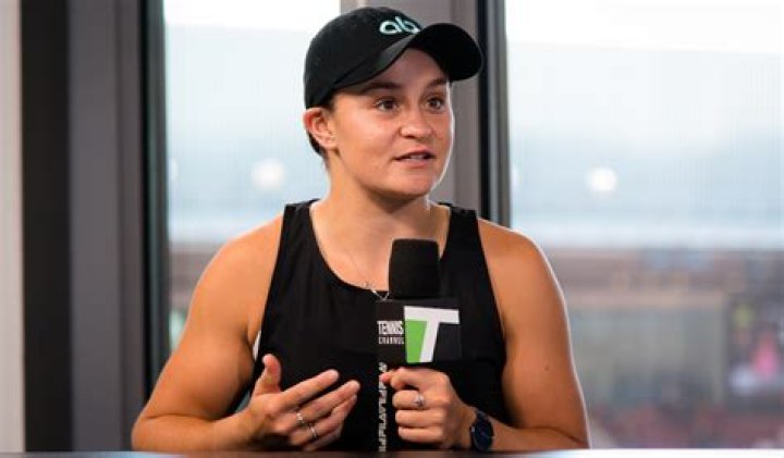 Ashleigh Barty being interviewed