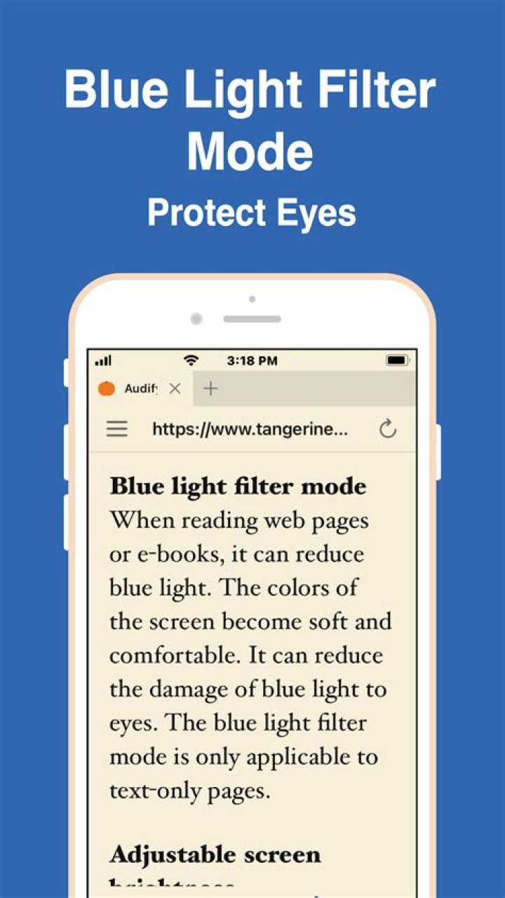 Blue Light Filter mode smartphone