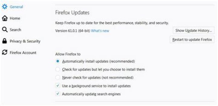 Check for updates in Firefox.