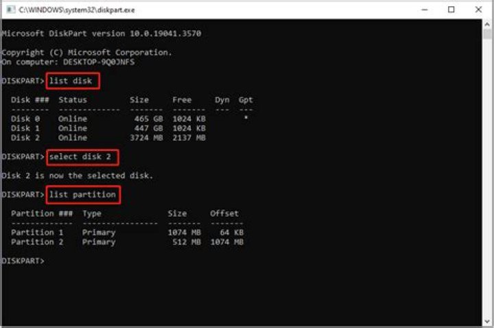 Check partitions