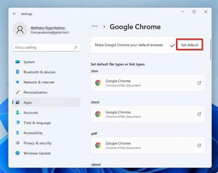 chrome default browser windows 11