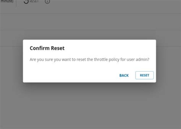 Confirm reset