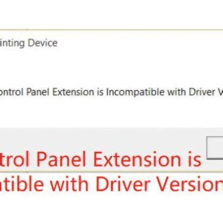 Control Panel extension is incompatible with driver version