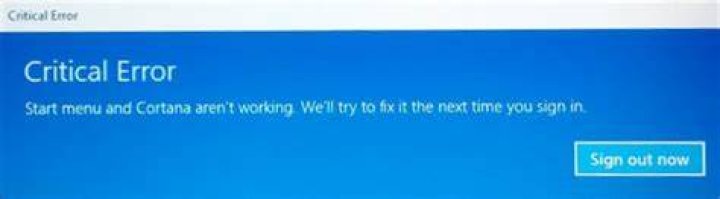 cortana windows 10 critical error