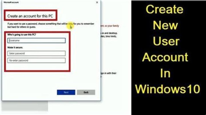 Create new user account