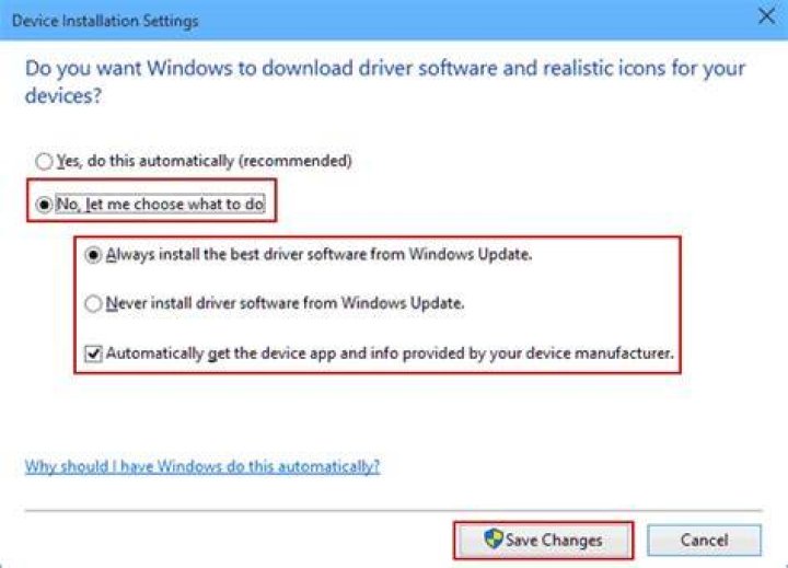 Device Installation Settings