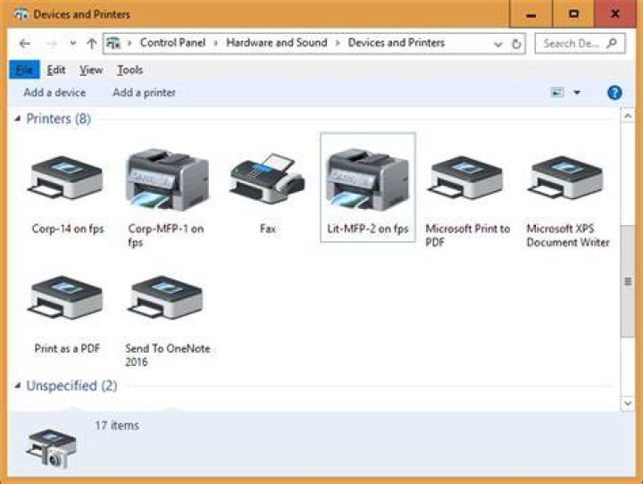 Devices and Printers Control Panel applet printer validation failed