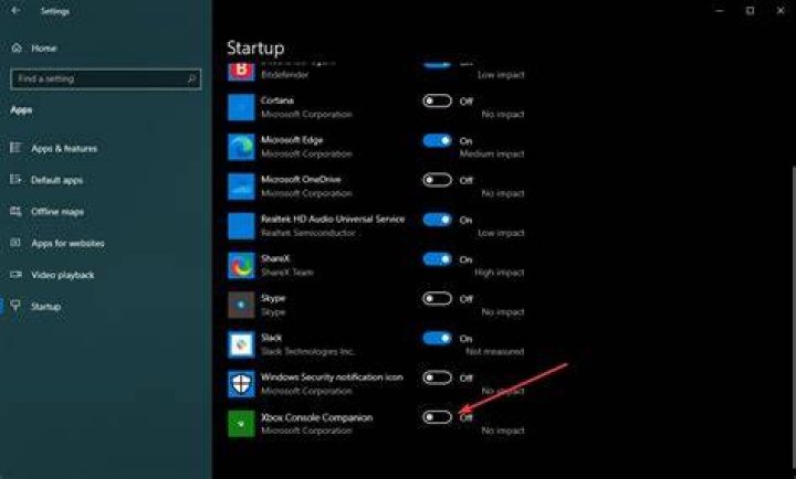 disabling Xbox console companion startup