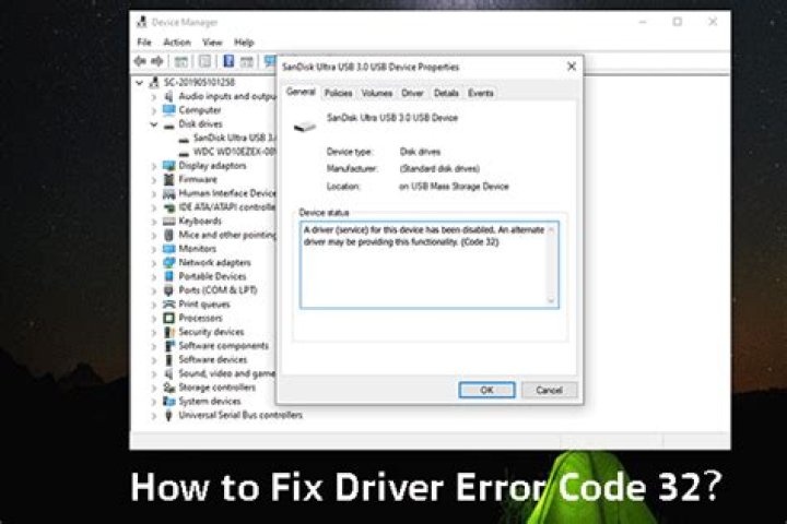 Driver error Code 32 fix
