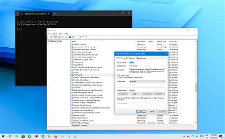 enter Windows 10 services window
