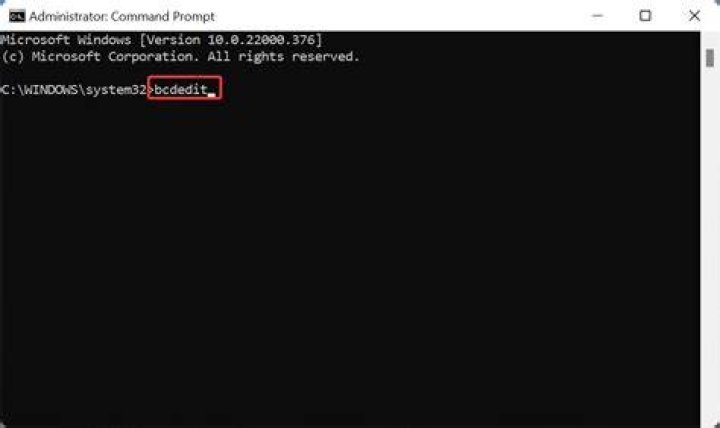 Execute bcdedit command to fix srttrail.txt windows 11