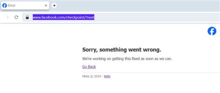 Facebook: Sorry, something went wrong error