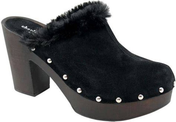 faux fur clog