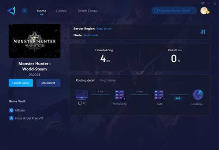fix monster hunter world lag with a vpn