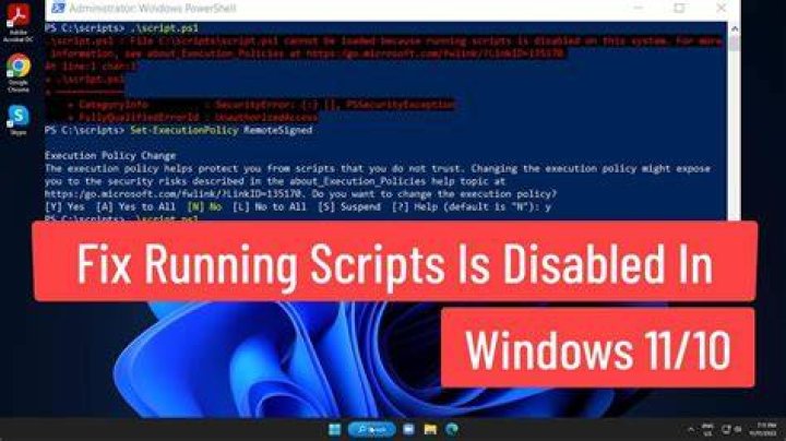 Fix PowerShell Running scripts is disabled on this system