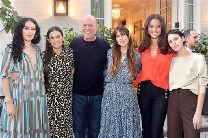 From left: Rumer Willis, Demi Moore, Tallulah Willis and Scout Willis pose together in 2019. 