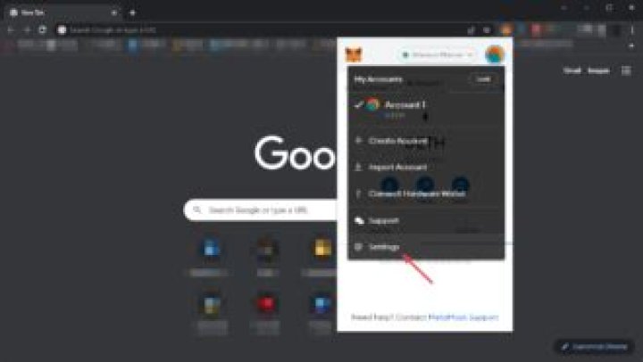 going metamask settings