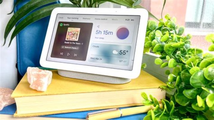 Google Nest Hub second generation smart display on bedside Google Nest Hub second generation smart display on bedside