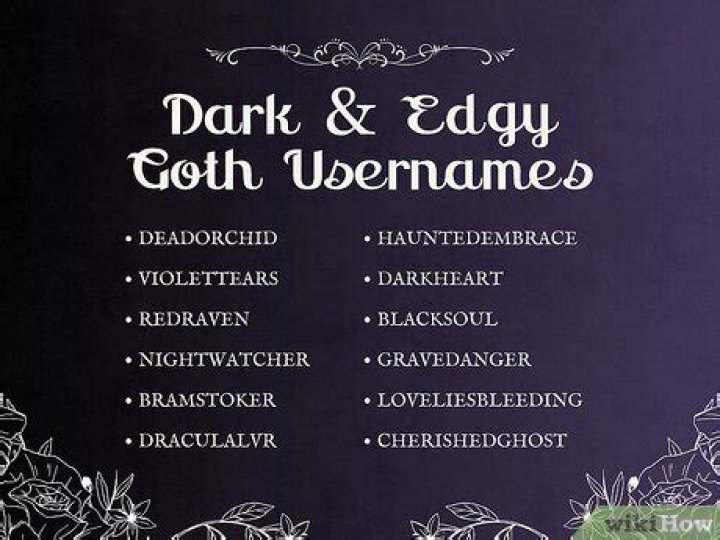 Goth usernames Goth usernames