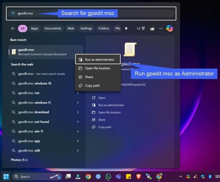 gpedit run administrator has limited access