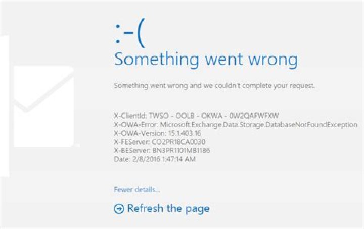 Hotmail something went wrong