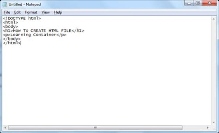 How To Create Html File With Notepad