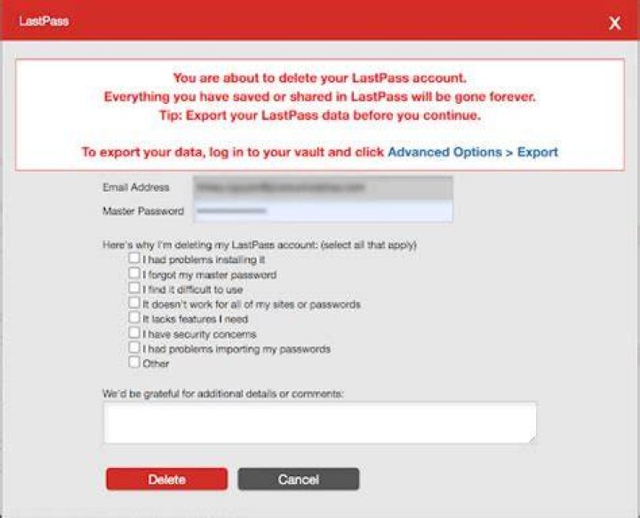 How To Delete Lastpass Account