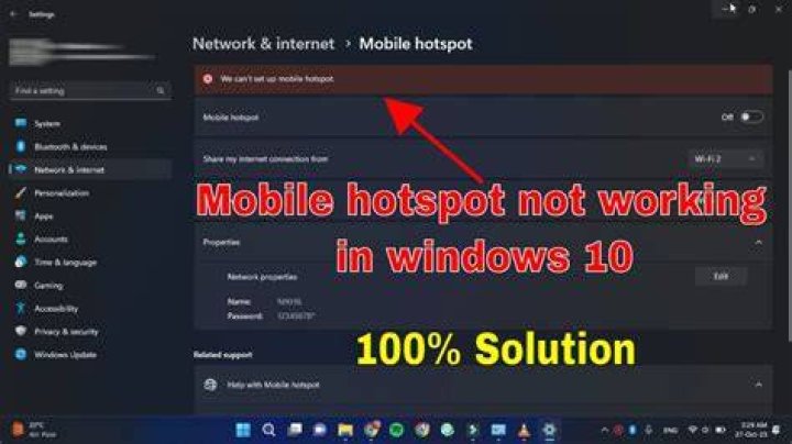 How to fix mobile hotspot not working in Windows 11