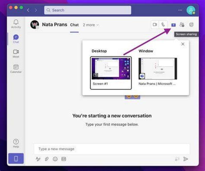 How to share your screen on Microsoft Teams