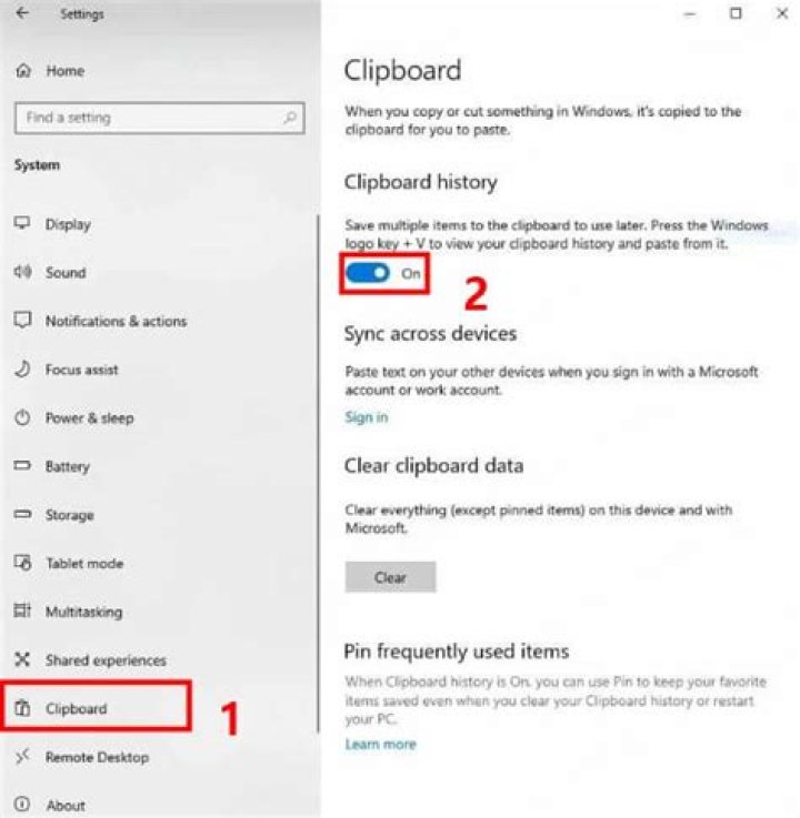 how to start clipboard settings