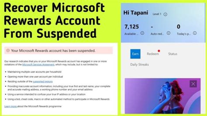 how to unsuspend Microsoft rewards account