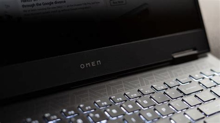 HP Omen close up of logo HP Omen close up of logo