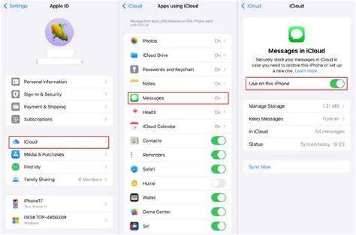 Apple ID window iCloud settings icloud messages mac not working