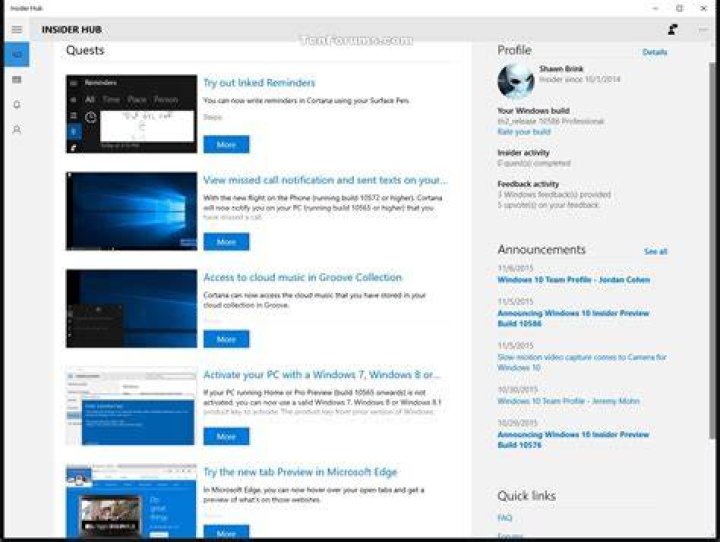 insider hub windows 10