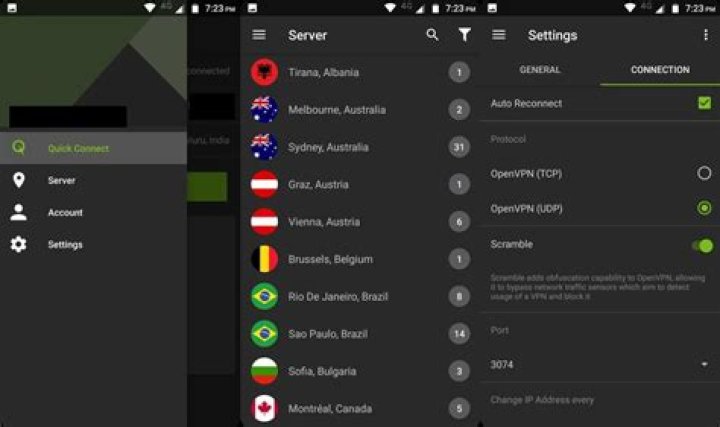 ipvanish-11 IPVanish android app settings screen servers