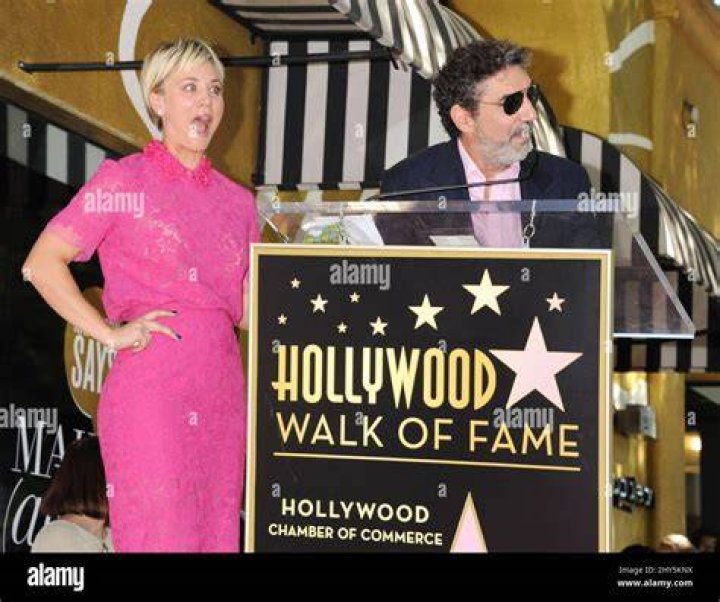Kaley Cuoco and Chuck Lorre at the Hollywood Walk of Fame